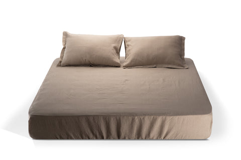 Чаршаф с ластик от лен Linen White